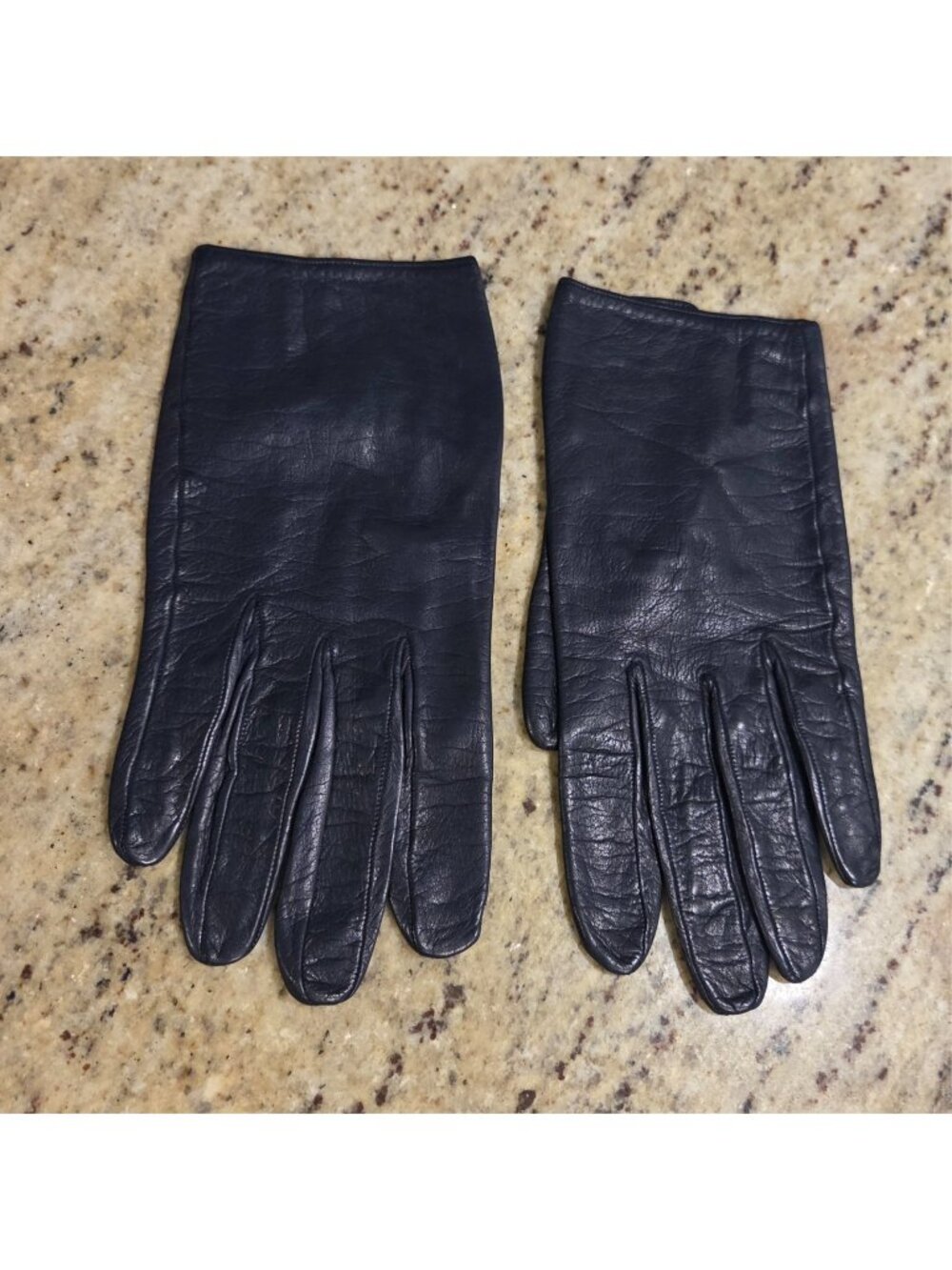 Vintage Womens Size S Blue Soft Kid Skin Short Lined Gloves France